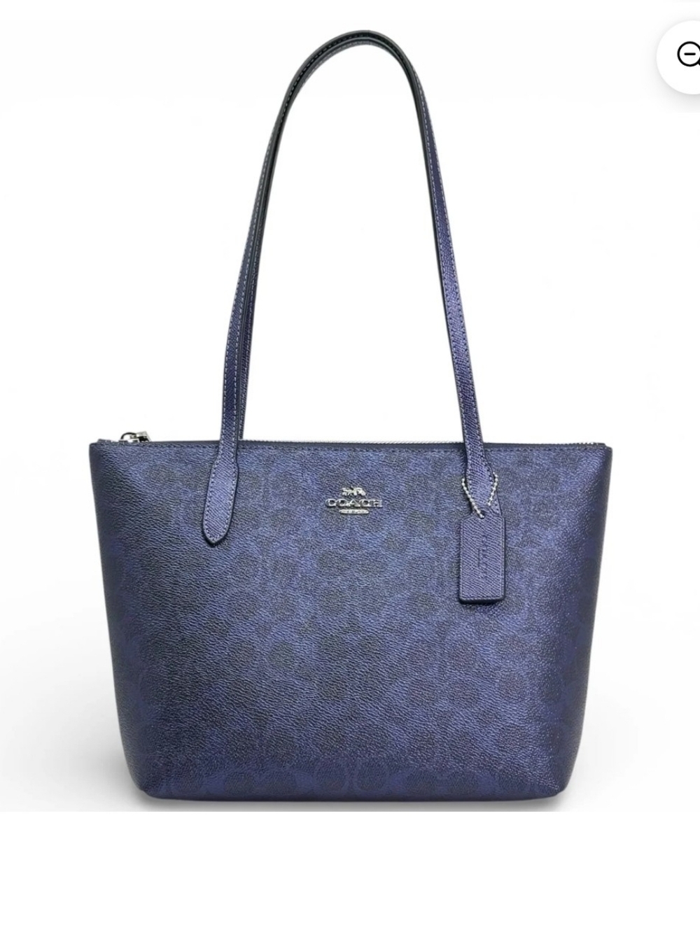 Coach Fiona Zip Tote Bag In  Metallic Blue